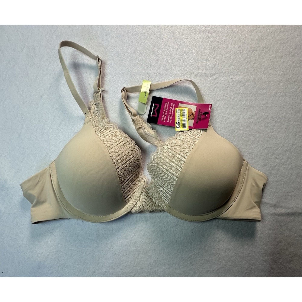 Maidenform 34B Beige Pink Padded T-shirt Underwire Bra